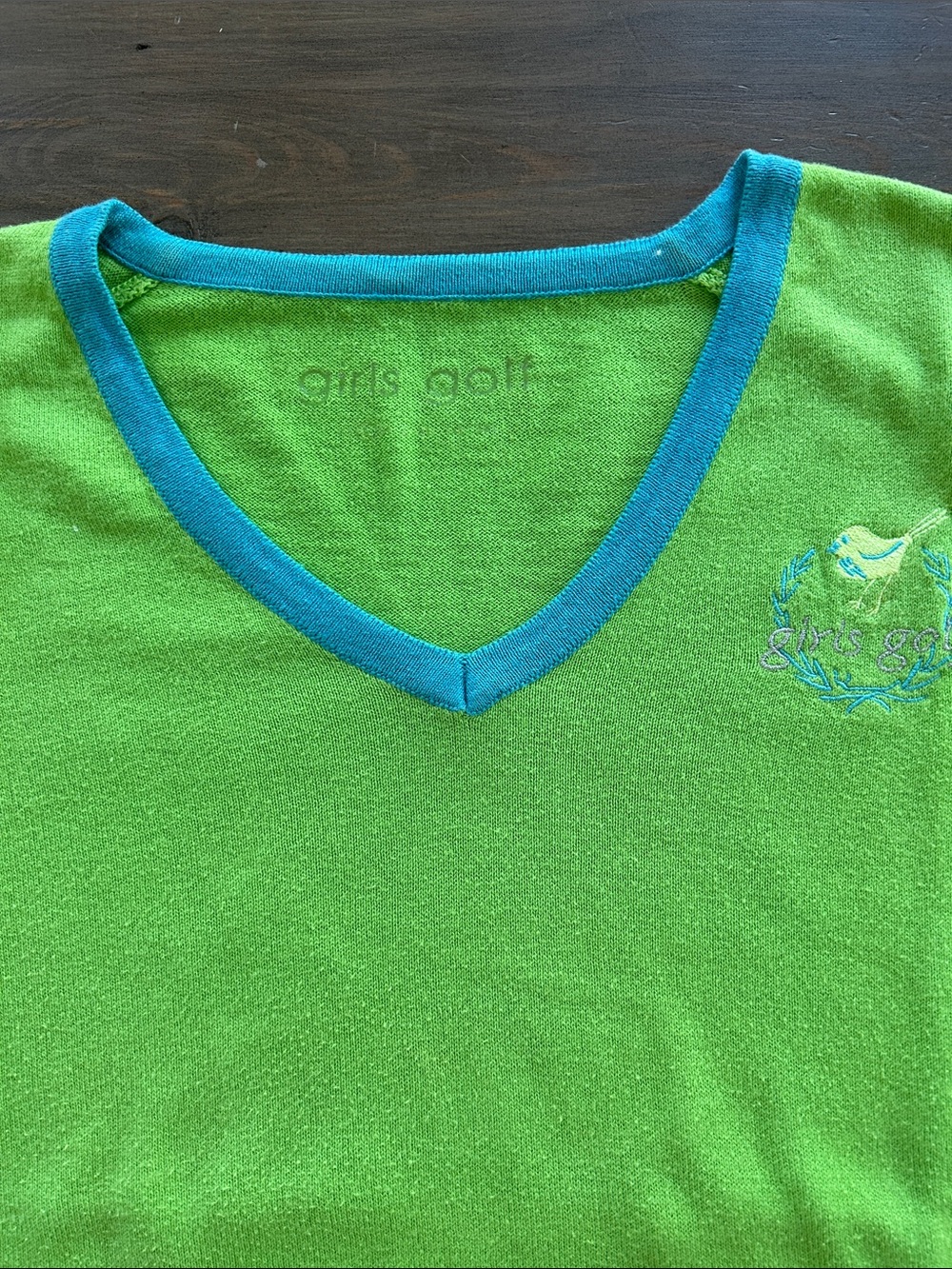 Sweater by Girls Golf Birdie Lime Green and Robin Egg Blue Size Medium